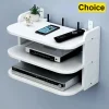 Wifi Hanging Shelf Router Power Strip Multi Outlet TV Set Top Box Cable Hidden Floating Rack Wall Mount Holder Storage Organizer