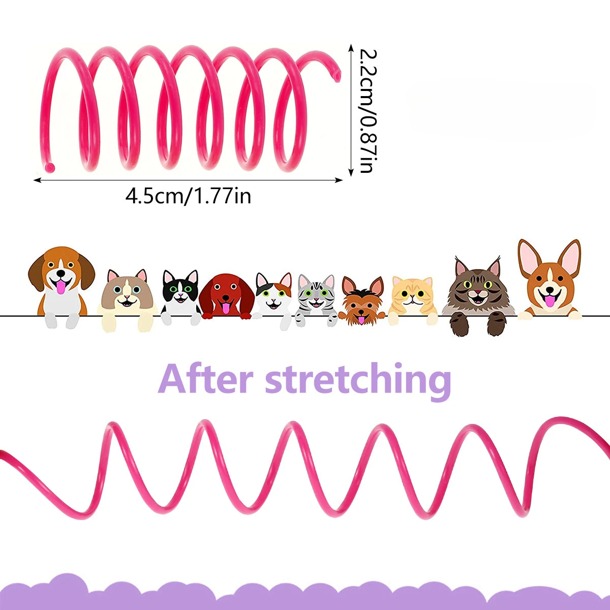4-200 Pcs Cat Toys Interactive Durable Heavy Gauge Spring Tools Cat Spring Toys Colorful Cat Coil Toy Kitten Coil Spiral Springs - Image 3