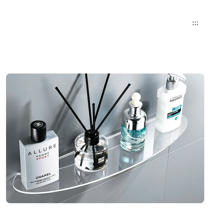 Colorful Acrylic Floating Shelf Wall Hanging Board Bathroom Shower Shelves Toilet Kitchen Living Room Invisible Storage Rack - Image 3
