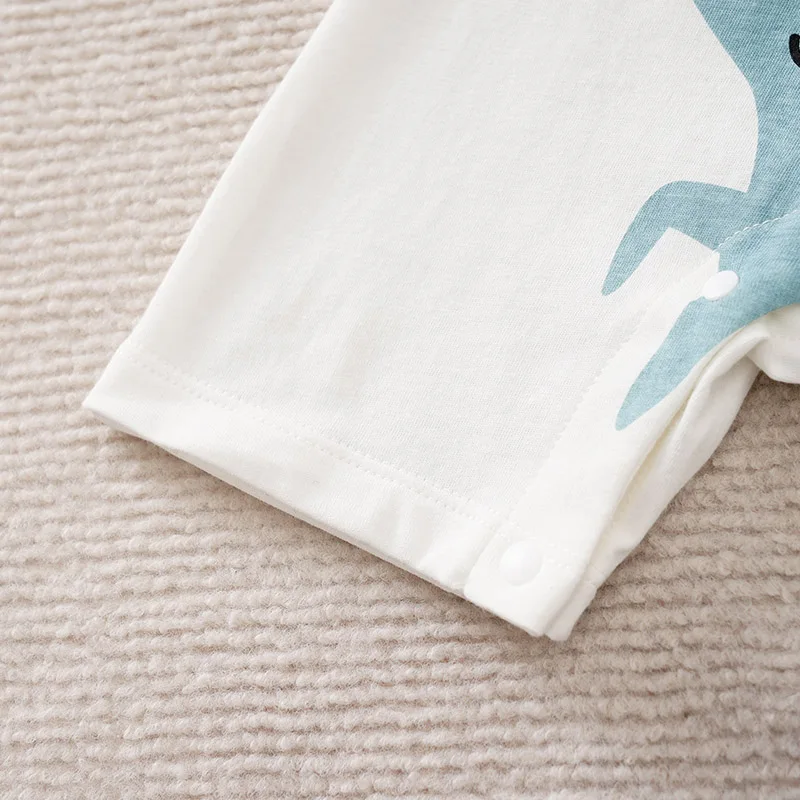 Baby Boys girls Romper Newborn 0-18 months White Lovely Elephant Short Sleeves Bodysuit Fashion Infant Summer Casual Jumpsuit - Image 6