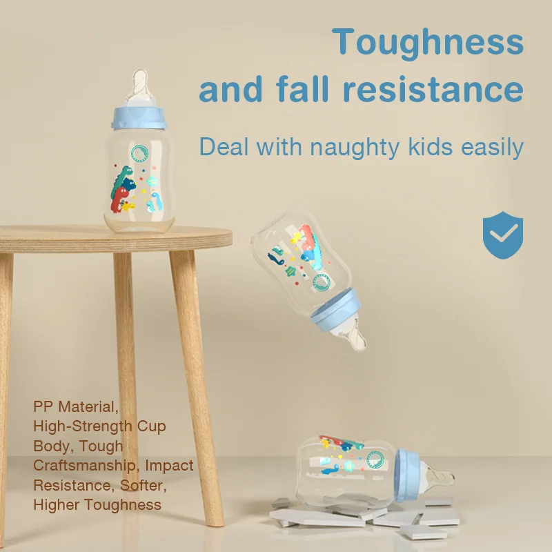 MAMIJOY 2PCS 150/240ML Baby Bottle Milk Bottle Anti-drop Heat-resistant Newborn Bottle Newborn Feeding Supplies BPAFREE BB01/02 - Image 2