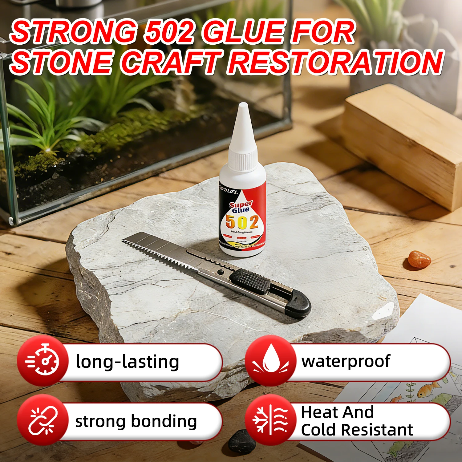 Loolifl1-5Pcs 502 Super Glue Instant Dry Multi-Purpose Cyanoacrylate Adhesive Shoe Repair Glue Leather Rubber Wood Metal Glass Strong Glue 502 Liquid Glue Tool - Image 4
