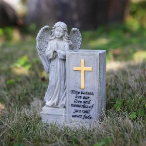 Grave Vase Luminous Cross for Loss of Loved Cemetery Decor for Headstone
