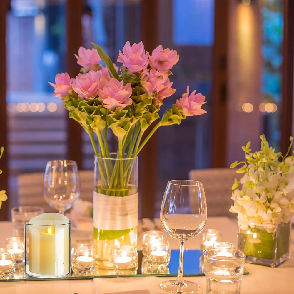 Glass Cylinder Vases 4 6 8 Inch Tall Clear Flower Vase Hurricane Floating Candle Holder for Table Centerpiece Wedding Home Decor - Image 2