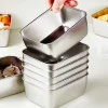 Stainless Steel Food Storage Serving Trays Rectangle Sausage Noodles Fruit Dish with Cover Home Kitchen Organizers FoodContainer