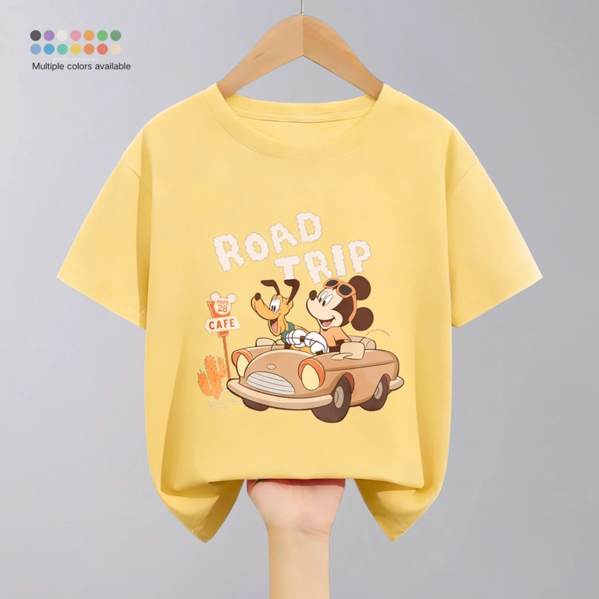 Disney Cartoon T Shirts Tops Baby Girl Boy Simple Fashion Kids Round Collar Tshirt Toddler Costume Casual Solid Color Child Tees - Image 3
