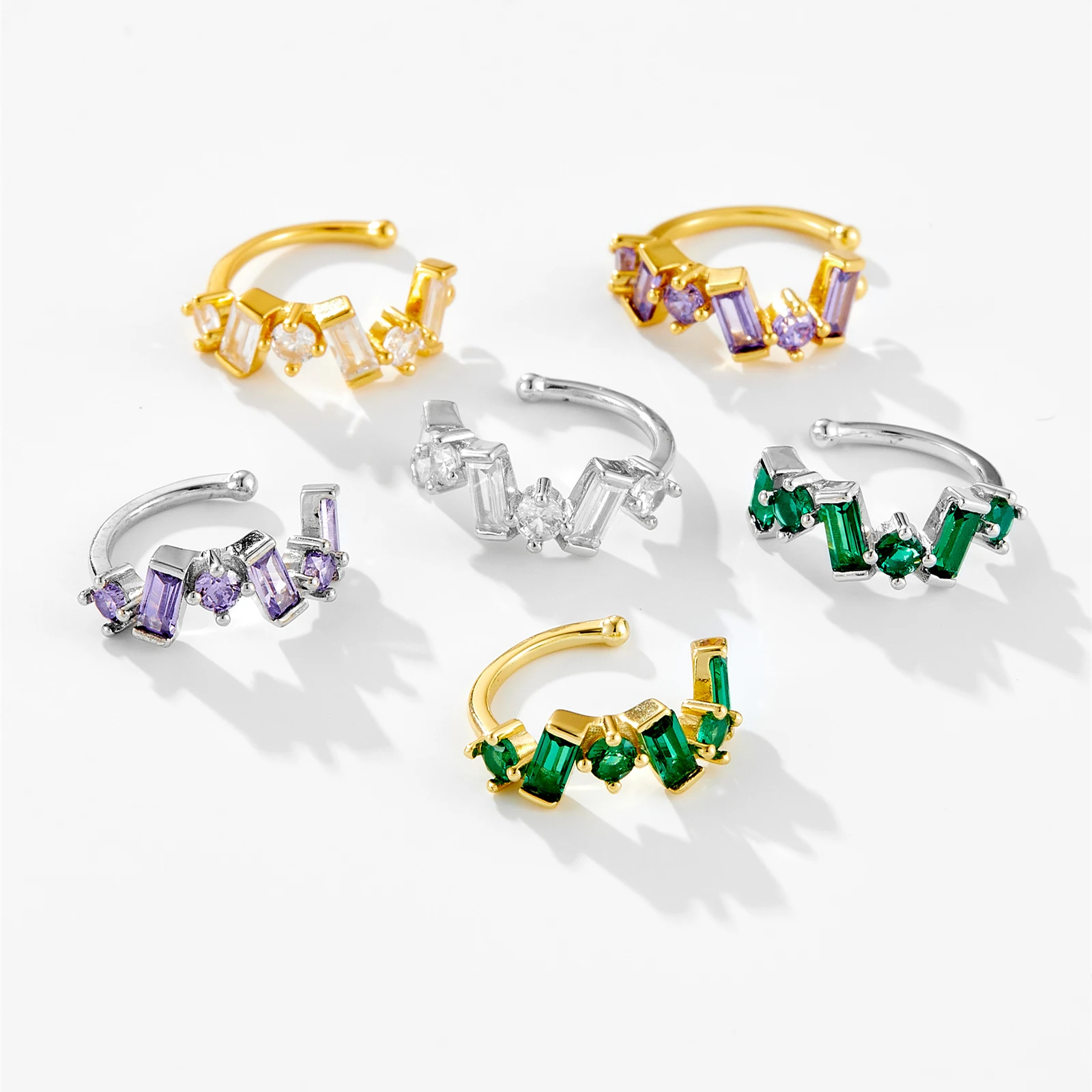 VEWANT Women 925 Sterling Silver Zircon Earcuff Cuff Earring No Piercing Clips 2024 Fashion Fine Crystal Jewelry - Image 5