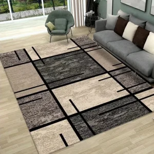 Modern Stripe Pattern Rug for Living Room Home Bedroom Decor Carpet Easy Cleaning Lounge Sofa Side Floor Mat Coffee Table Rug
