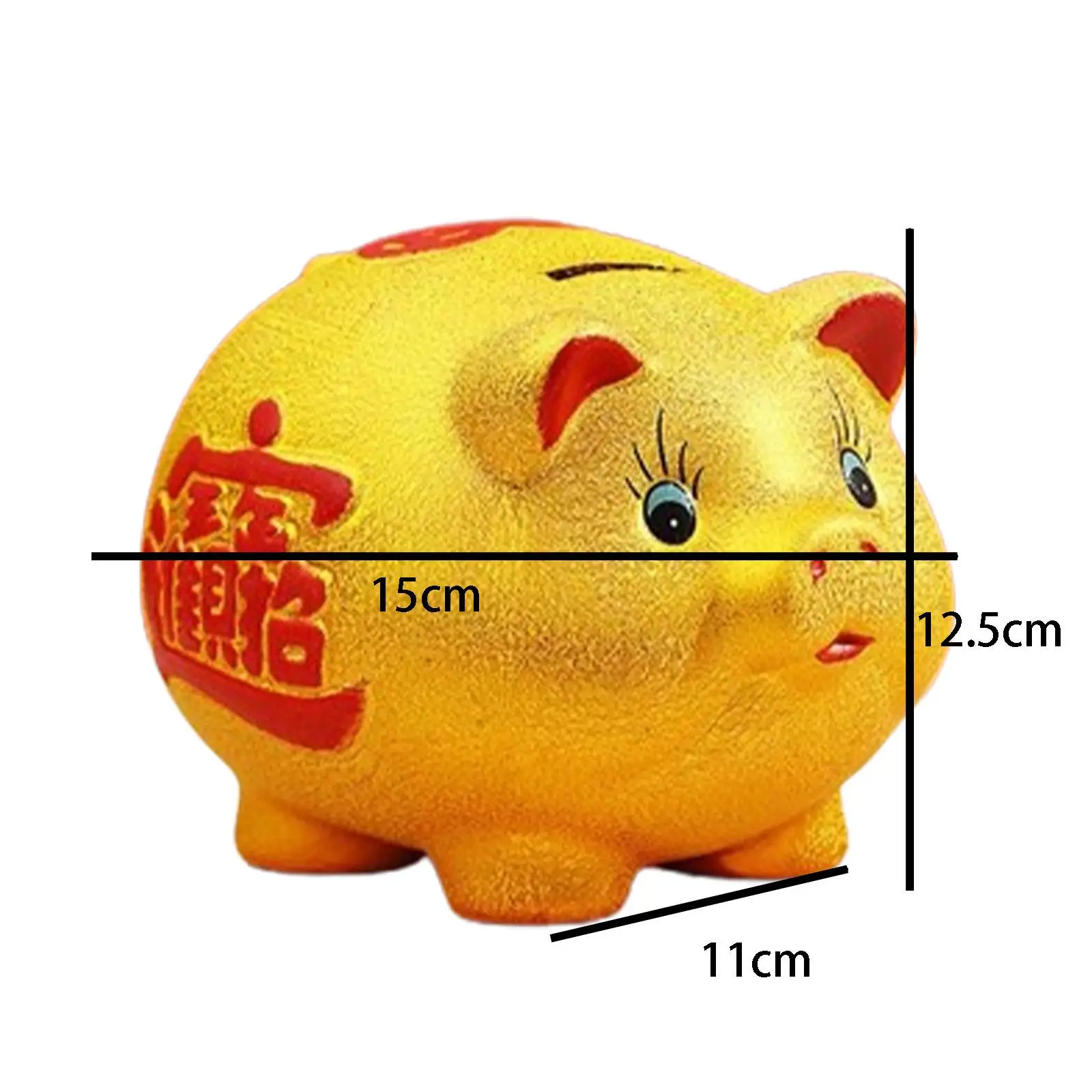 Ceramic Golden Pig Figurine Piggy Bank Table Ornament Adorable Money Box Pig Sculpture for Living Room Lovely Multifunctional