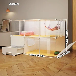 Cat Cage for Home Use, Indoor Cat Litter Box, Integrated Cat Villa, Cat Nest, Cat House, Cat Toilet with Large Free Space
