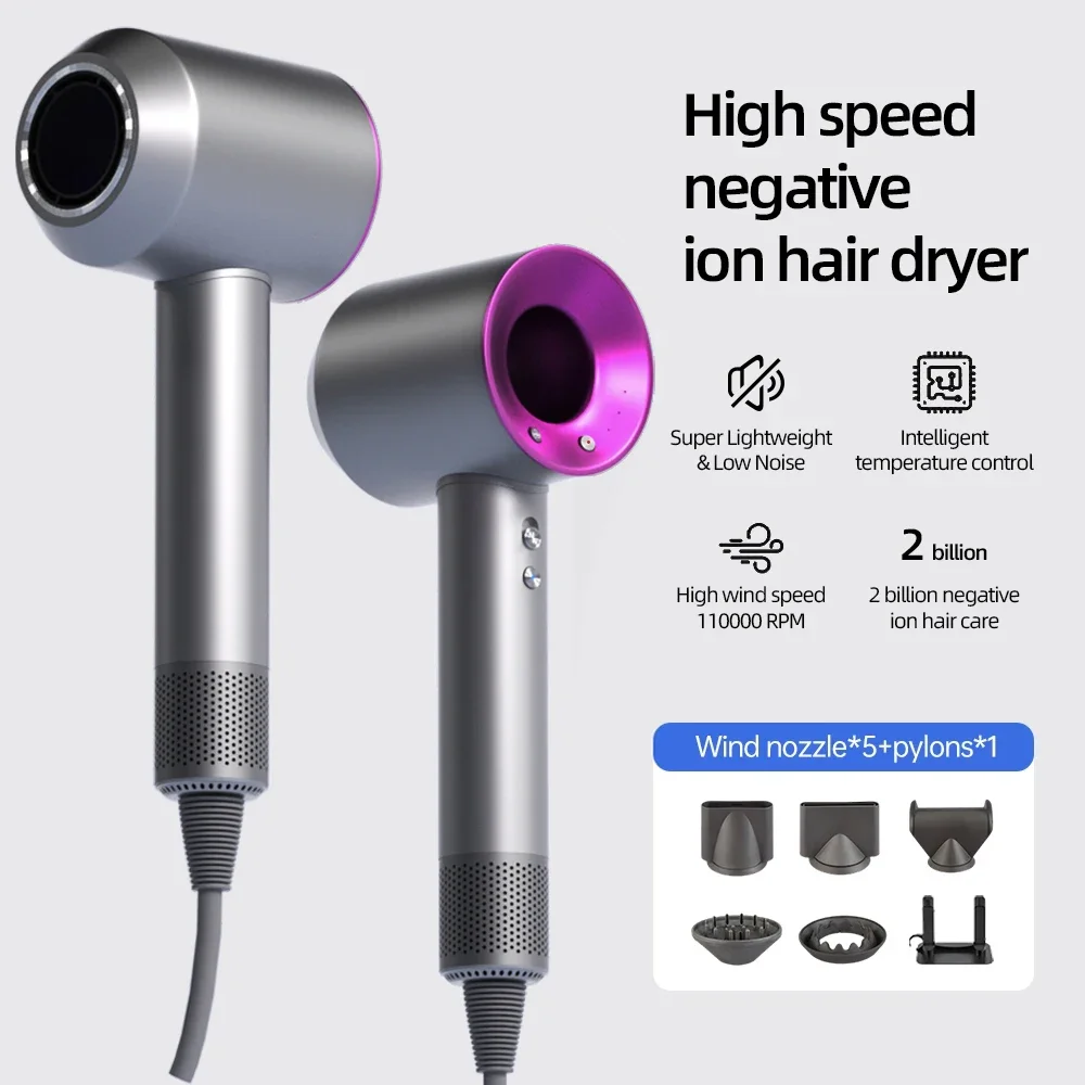 High-speed bladeless hair dryer Negative ion hair care High power, silent and quick drying, portable, suitable for home travel - Image 5