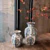 1PCS New Chinese Hand-Painted Blue and White Porcelain Vase Arrangement Decor for Living Room Dining Room Entryway