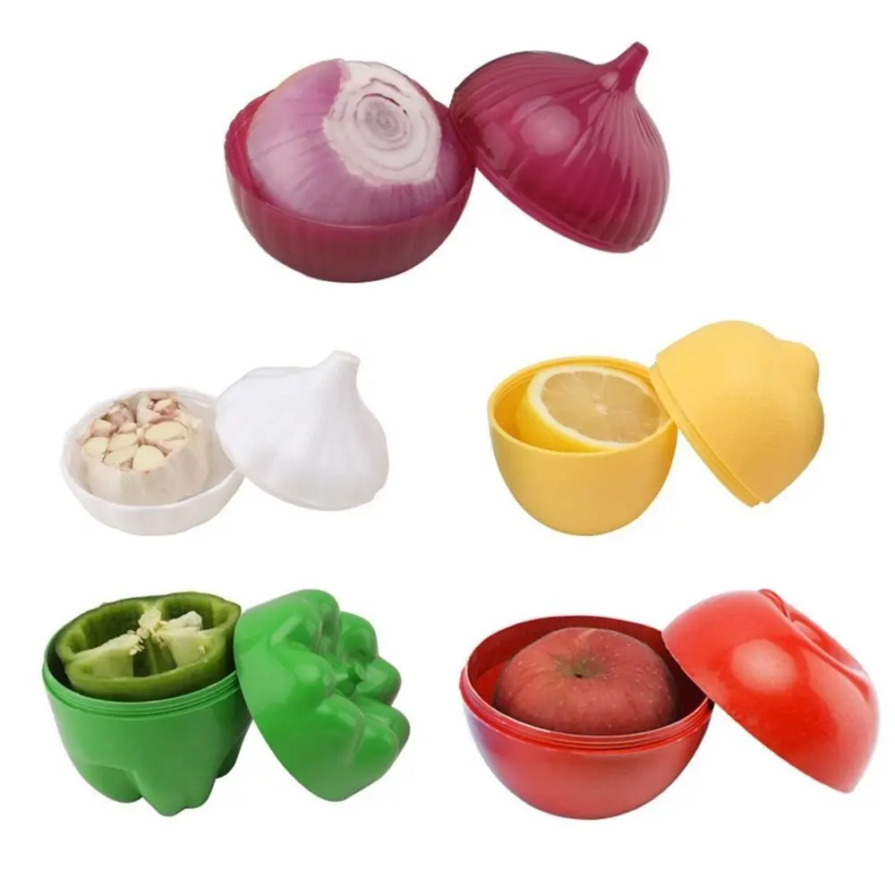 Creative Plastic Garlic Keeper White Reusable Garlic Saver Container Fresh-Keeping Sealed Refrigerator Storage Box Lemon - Image 4