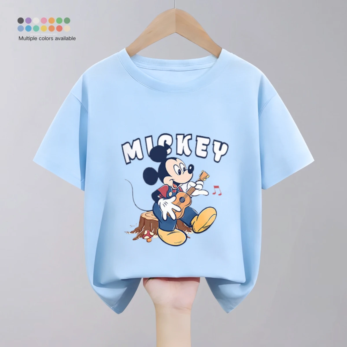 Disney Cartoon T Shirts Tops Baby Girl Boy Simple Fashion Kids Round Collar Tshirt Toddler Costume Casual Solid Color Child Tees - Image 5