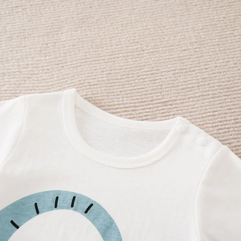 Baby Boys girls Romper Newborn 0-18 months White Lovely Elephant Short Sleeves Bodysuit Fashion Infant Summer Casual Jumpsuit - Image 3