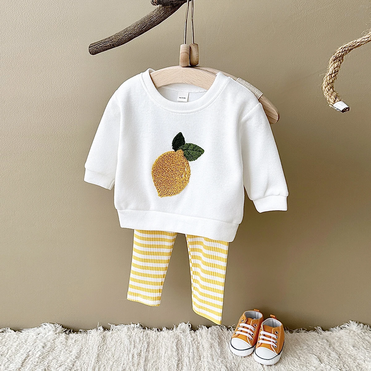 0-3Y Baby Girl Clothing Toddler Boys Sets Infant Suit Long Sleeved Pullover Shirt Cotton Newborn Baby Clothes Fruit Embroidery - Image 5