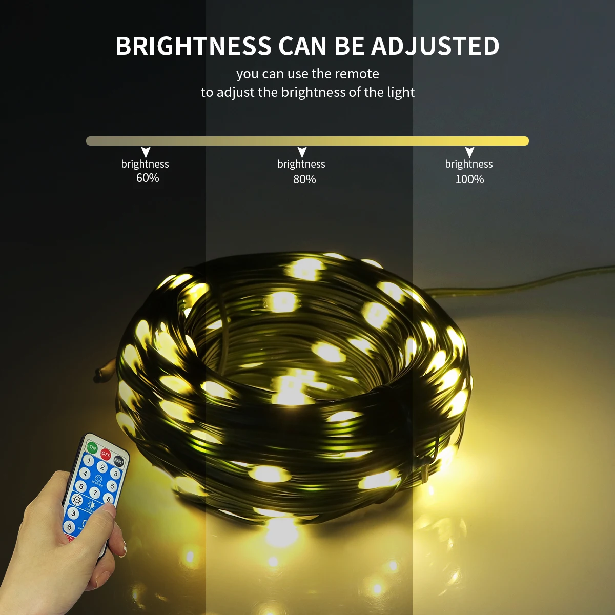 Leather LED Solar String Fairy Lights 100M Christmas Lights Waterproof Outdoor Garland High-Power Solar Lamp For Garden Decor - Image 5
