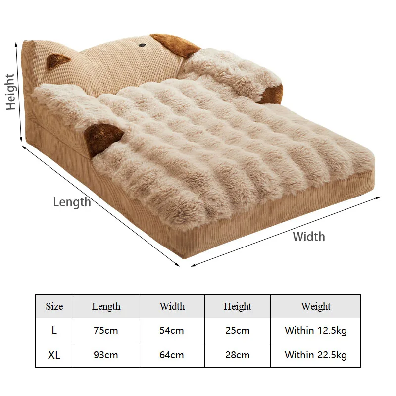 Soft Plush Dog Bed Sofa Winter Warm Pet Sleeping Mat for Small Medium Dogs Cats Removable Puppy Bed Luxury Cozy Cat Sleeping Bed - Image 6