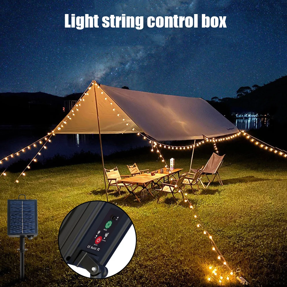 1Set Solar Panel Controller with Remote for Christmas Garden LED String Copper Light for Outdoor Garden Decoration - Image 4
