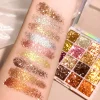 16 Color glitters eyeshadow colorful makeup shimmer Christmas Halloween Eyeshadow Palette Pressed Powder Eye shadow Beauty Tool