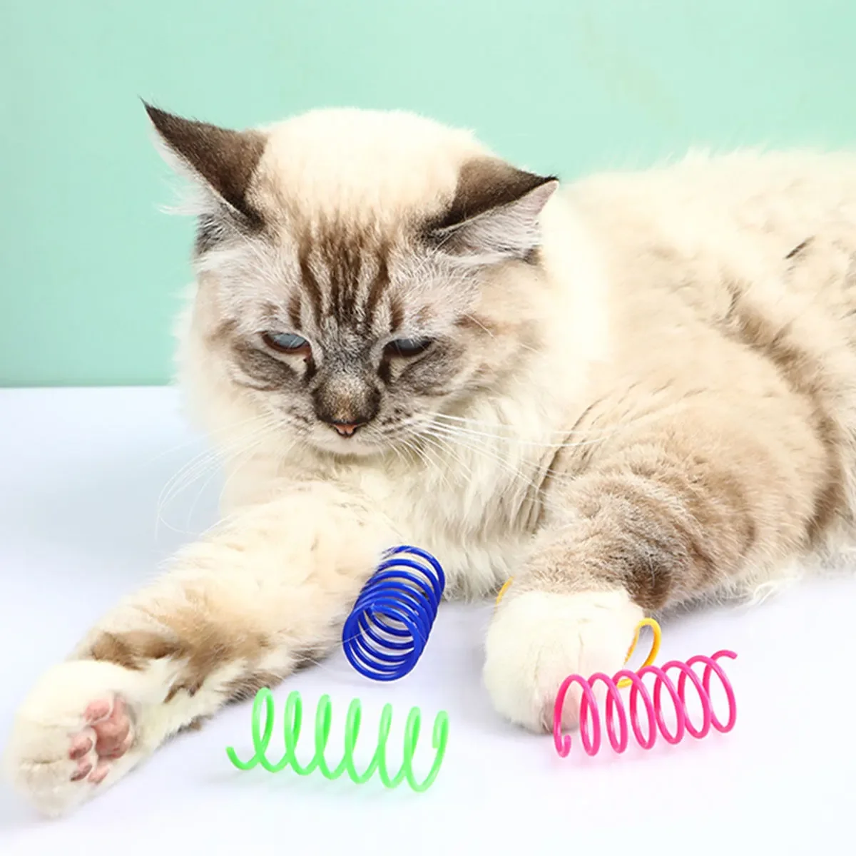 4-200 Pcs Cat Toys Interactive Durable Heavy Gauge Spring Tools Cat Spring Toys Colorful Cat Coil Toy Kitten Coil Spiral Springs - Image 4