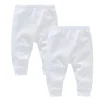 Kavkas Baby Boy Girls Long Pants 2 Pcs/lot 0-12 Months 100% Cotton Solid White Trousers Newborn Soft Clothing