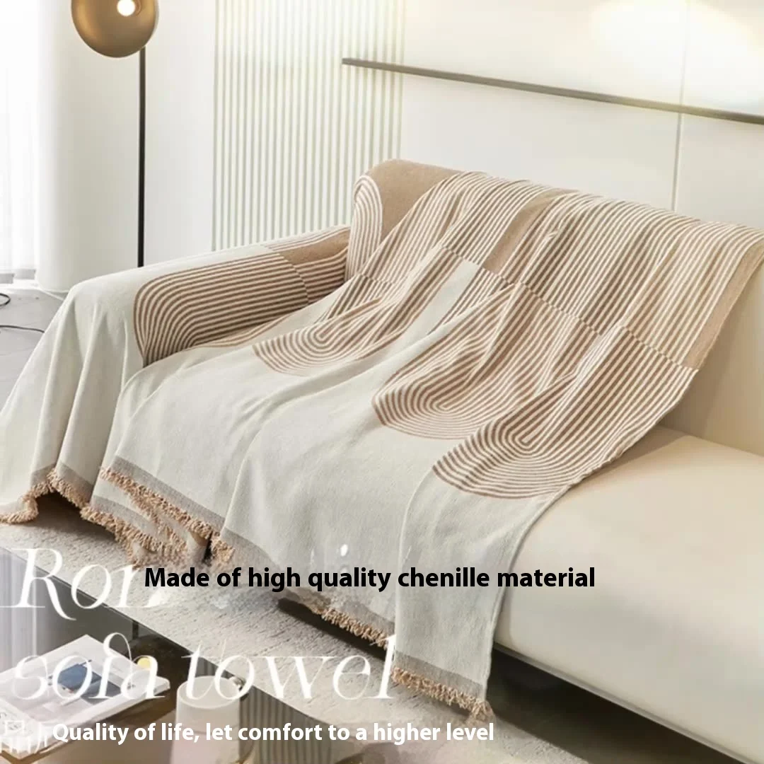Nordic Chenille Sofa Cover Tassel Lace Blanket Cover For Sofa Full Cover L Shape Cover Sofa 3 Pcs 2 Seater - Image 4