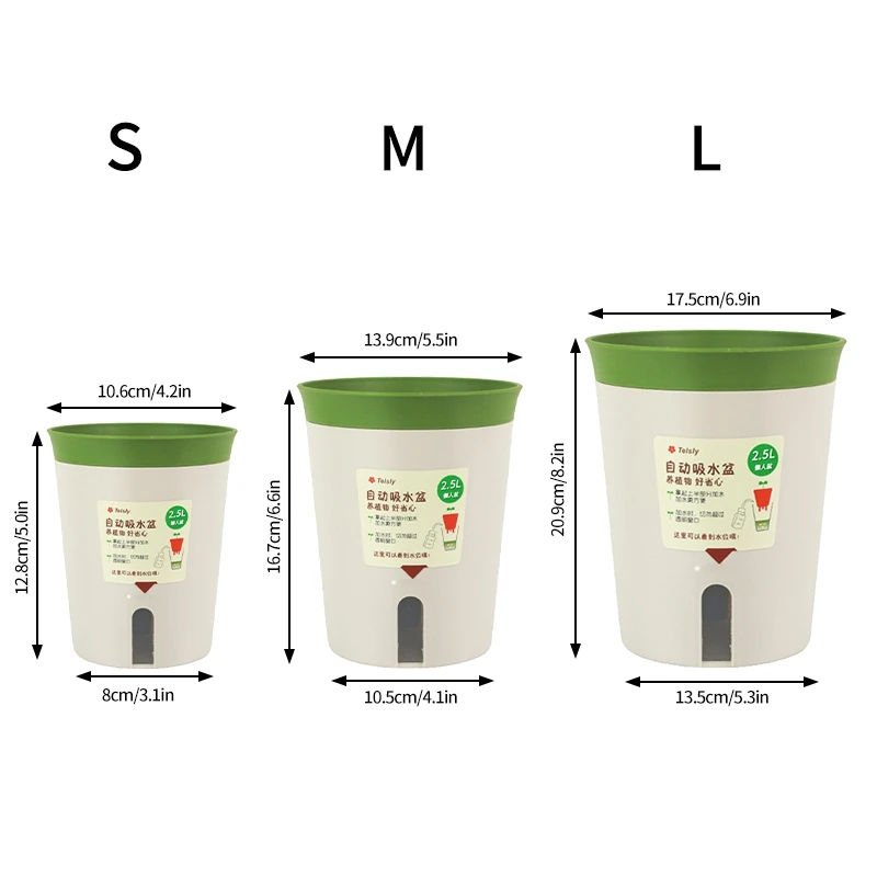 Self Watering Plant Pots Plastic Flowerpot Planter with Drainage Holes Hydroponics Flower Pot Plastic Lazy Automatic Plants Pot - Image 6