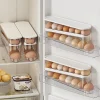 Bilayer Fridge Egg Storage Box Automatic Rolling Eggs Holder Rack Ladder Style Refrigerator Eggs Dispenser Egg Organizers Holder