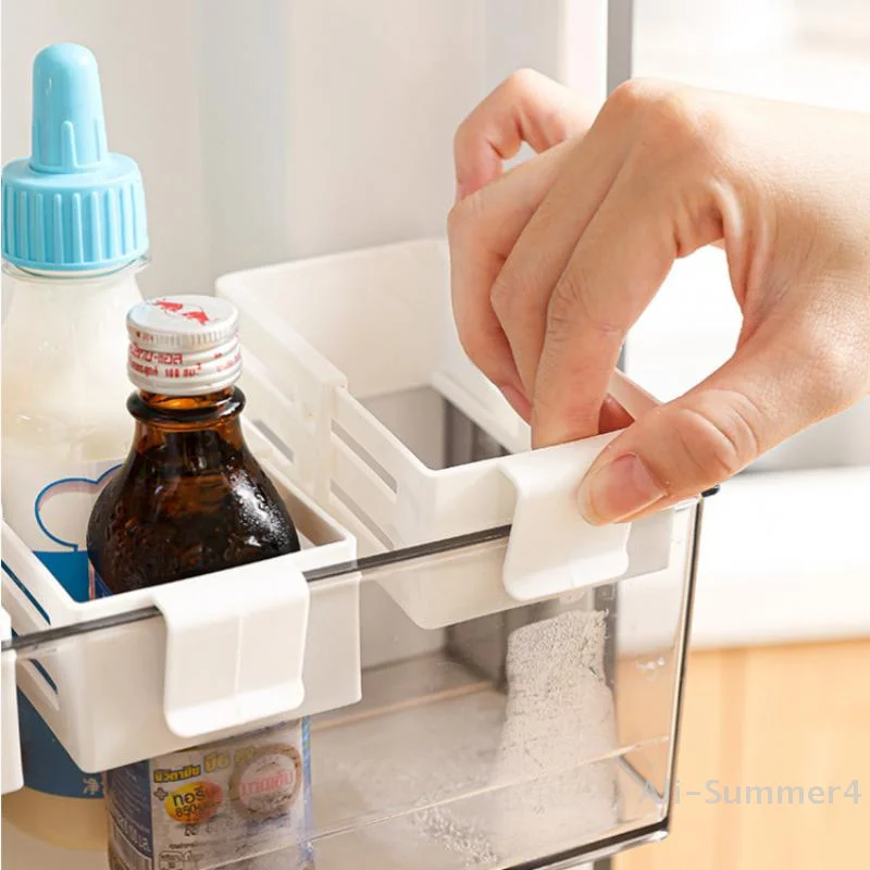 Refrigerator Side Door Sorting Partition Card Buckle Kitchen Bedroom Storage Storage Sorting Box Space Division - Image 2