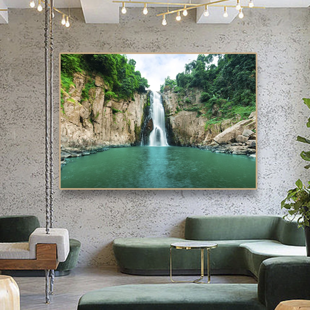 、Beach Landscape Canvas Paintings Sunset Gold Sea Pictures Tropical Palm Tree Wall Art Poster Scenery Home Decor - Image 6