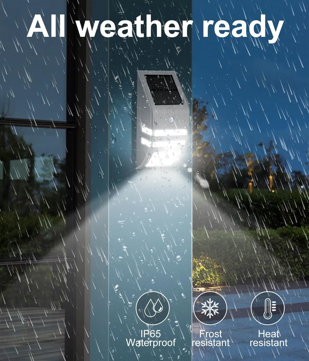 Solar Fence Light Stainless Steel Outdoor Waterproof Solar Powered Deck Light Wall Mount Yard Patio Motion Sensor Security Light - Image 5