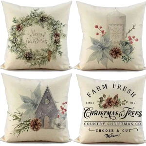 Home Christmas decoration linen pillowcase sofa cushion cover home decoration can be customized for you 40x40 50x50 60x60 45x45
