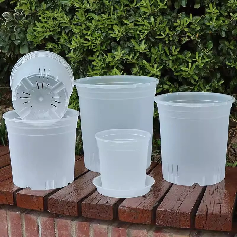 Clear Nursery Plant Pots Garden Seedling Planter Flowerpot Transparent Orchid Pot with Drainage Holes Garden Flower Pot - Image 2