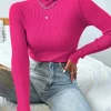 Autumn Winter Women Knit Solid Turtleneck Pull Sweater Casual Rib Jumper Tops Female Home Pullover Y2K Clothing 2025