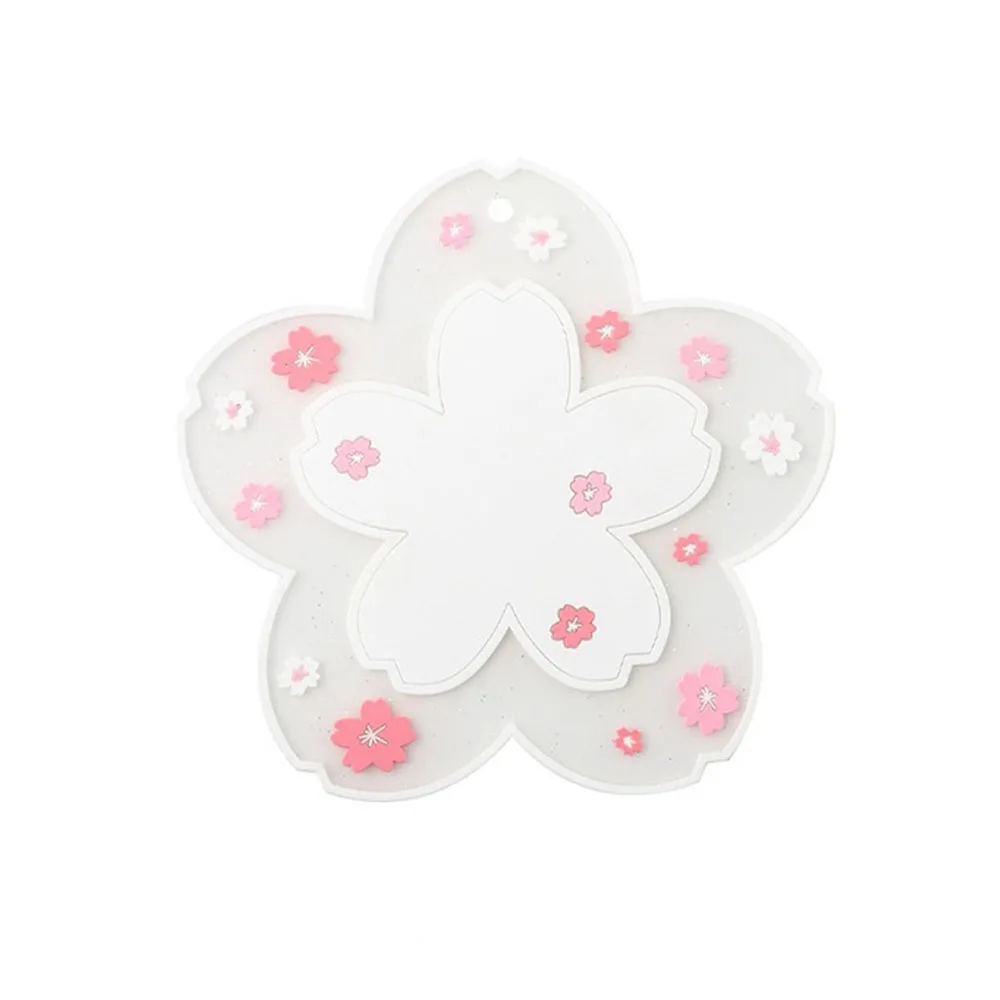 Cherry Blossom Silicone Cup Coaster Non-Slip Heat Insulation Mat for Coffee Tea Mug Cute Desktop Decorate Kitchen Table Placemat - Image 5
