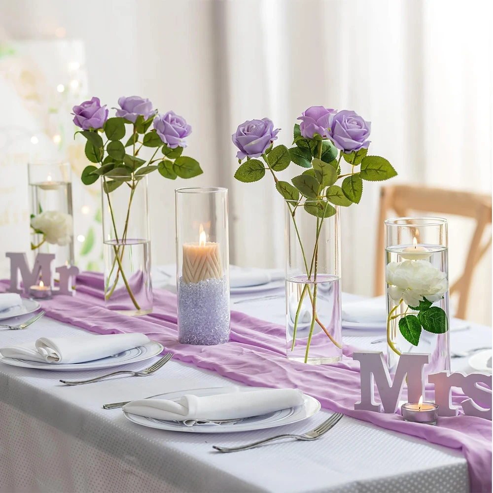 Glass Cylinder Vases 4 6 8 Inch Tall Clear Flower Vase Hurricane Floating Candle Holder for Table Centerpiece Wedding Home Decor - Image 4