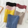Autumn Winter O-Neck Pullovers New Tops Sweaters Shirt Long Sleeve Korean Slim-fit Tight Sweater Pink Khaki Blue 2025
