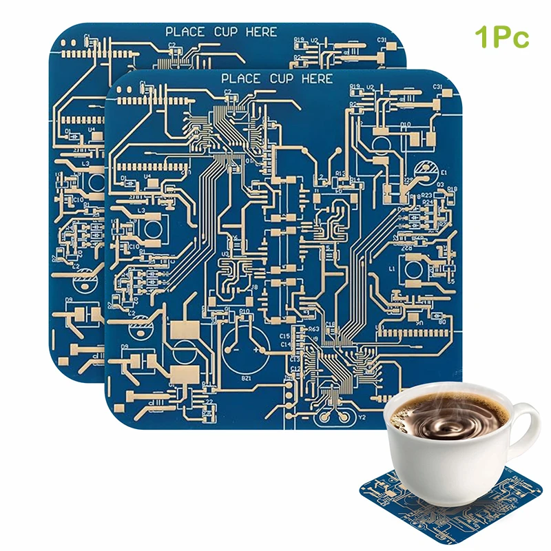 {BBAB1}Creative Circuit Board Coaster PCB Design Heat Resistant Coaster Placemat Gift for Engineer Home Table Bar Decoration - Image 5