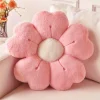 Soft Plush Daisy Flower Throw Pillow - Cozy Decorative Cushion for Bed & Sofa, White/Pink, Adorable Floral Desig
