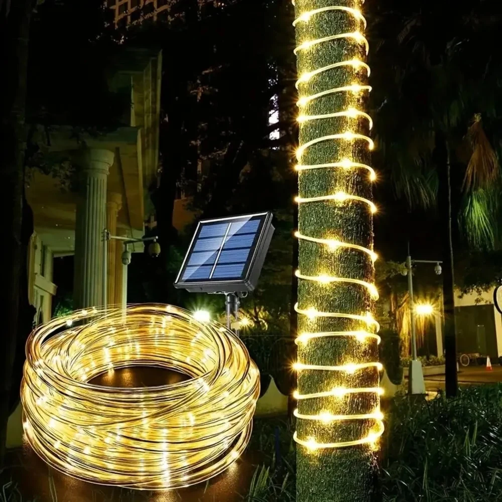 Outdoor Solar Tube Rope Led Light Garden Christmas Decoration Fairy String Light 32m/22M/12M/7M Outdoor Wedding Party Led Lamp - Image 3