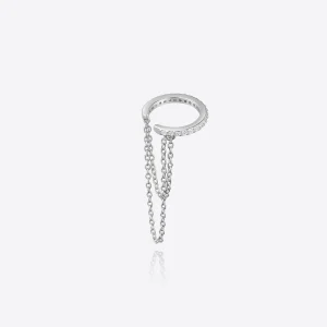 VEWANT 925 Sterling Silver Double Chain Earcuff Punk Cuff Luxury Cuff Earring No Piercing Clips Fine Jewelry Women Gift