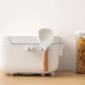 Rice Spoon Holder Silicone Storage Rack, Kitchen Wall-Mounted Cooker Spoon Shelf, Placement Rack
