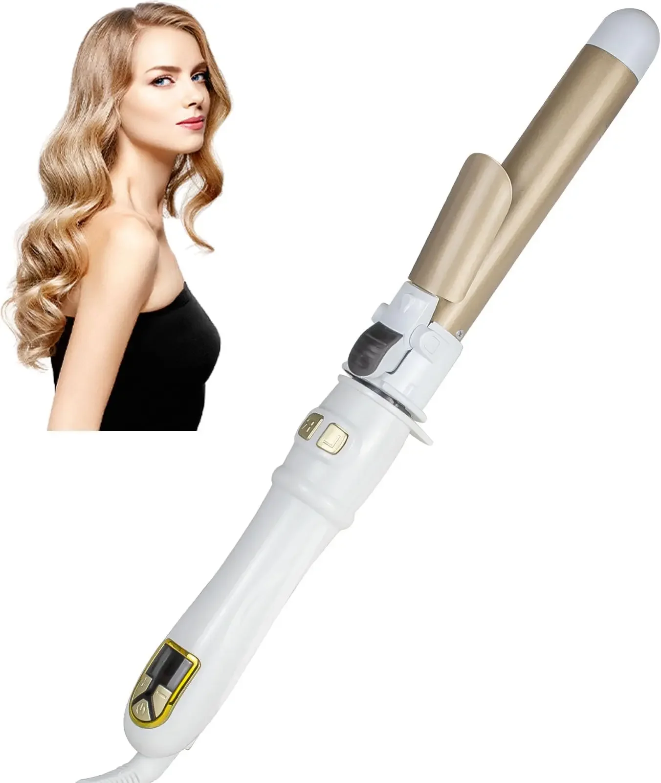 6 Fully Automatic Rotating Hair Curling Iron 28mm Ceramic Barrel Curler for Big Waves and Professional Hair Styling - Image 2