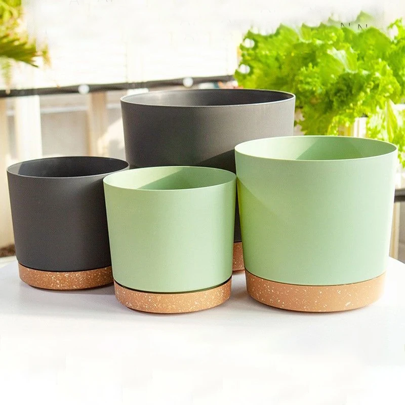 Self Watering Plant Pots Automatic Plastic Flowerpot Bottom Watering Planters with Saucer for Indoor Outdoor Plants Garden Decor - Image 3