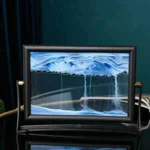 7/ Inch Creative Moving Sand Art Painting Square Glass Quicksand Hourglass Rotatable Home Decoration Desktop Ornaments Gifts