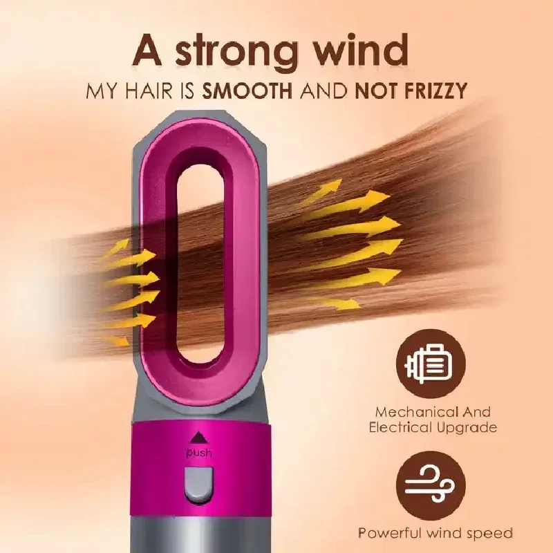 Hair Dryer 5-In-1 Electric Hair Comb Negative Ion Straight Curler Brush Blow Dryer Air Comb Removable Brush Kit Tool - Image 4