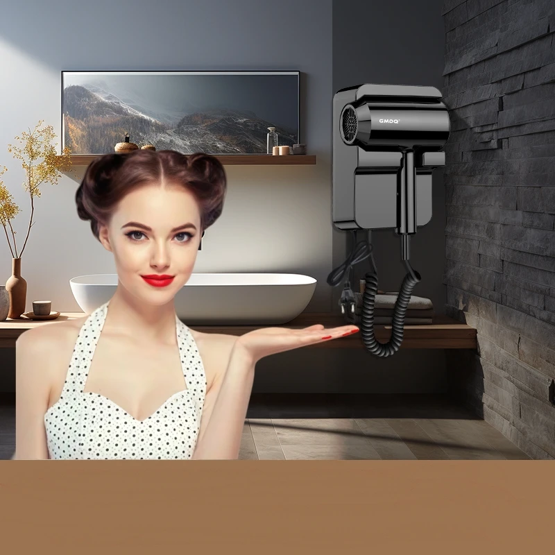 Gmdq British Standard 220V Wall-Mounted Hair Dryer with Overheating Protection, Hot and Cold Air, Strong Wind Power, 1300W, for Home Bathroom Use - Image 3