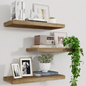 Wooden Floating Wall Shelf Art Storage Rack Rustic Wood Shelves For Wall Storage Wall Hanging Shelf Bedroom Home Decorations 1PC