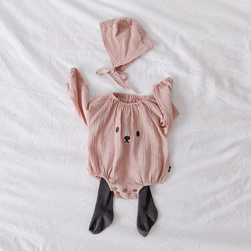 Newborn Baby Bodysuit With Hat Long Sleeve Organic Cotton Infant Girl Boy Clothing Photography Costumes Baby Girl Boy Clothes - Image 4
